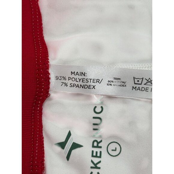 TuckerNuck White Pleated Tennis Skort With Red Waistband Womens Size L - Picture 7 of 8